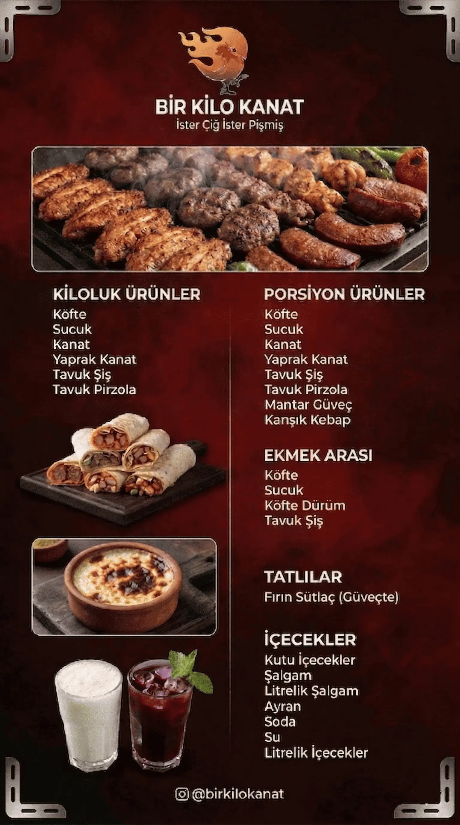 Bir Kilo Kanat Menüsü